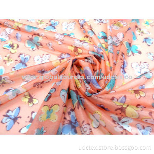 68/75/100/150D Azo-free and Plain-dyed Polyester Chiffon Fabric, Available in White
